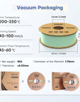 Vacuum-Sealed PLA Matte 1kg with Desiccant - Moisture-Protected 3D Printing Material