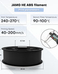 ABS filament 1.75mm printing parameters