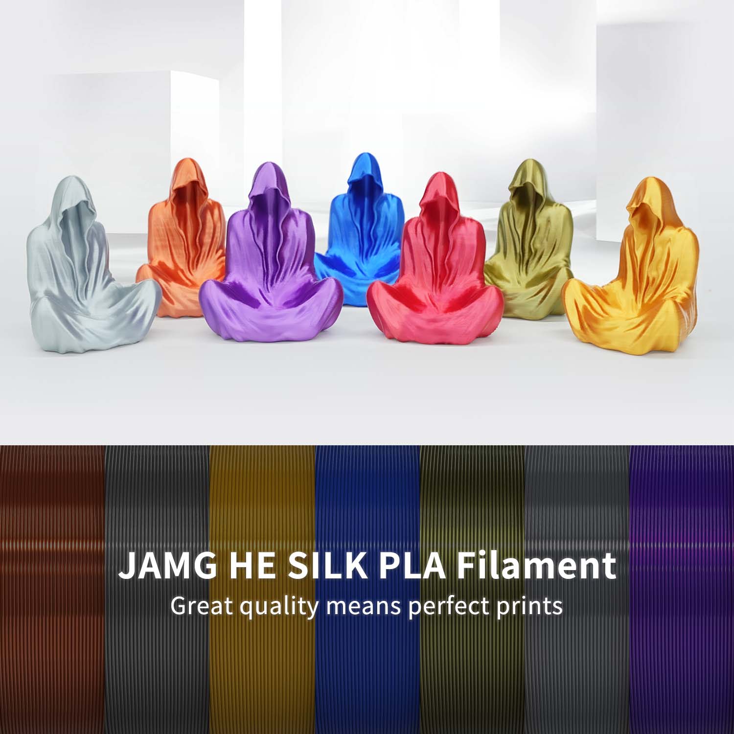 Silk PLA Filament 1.75mm Shiny 3D Printing Material 1KG