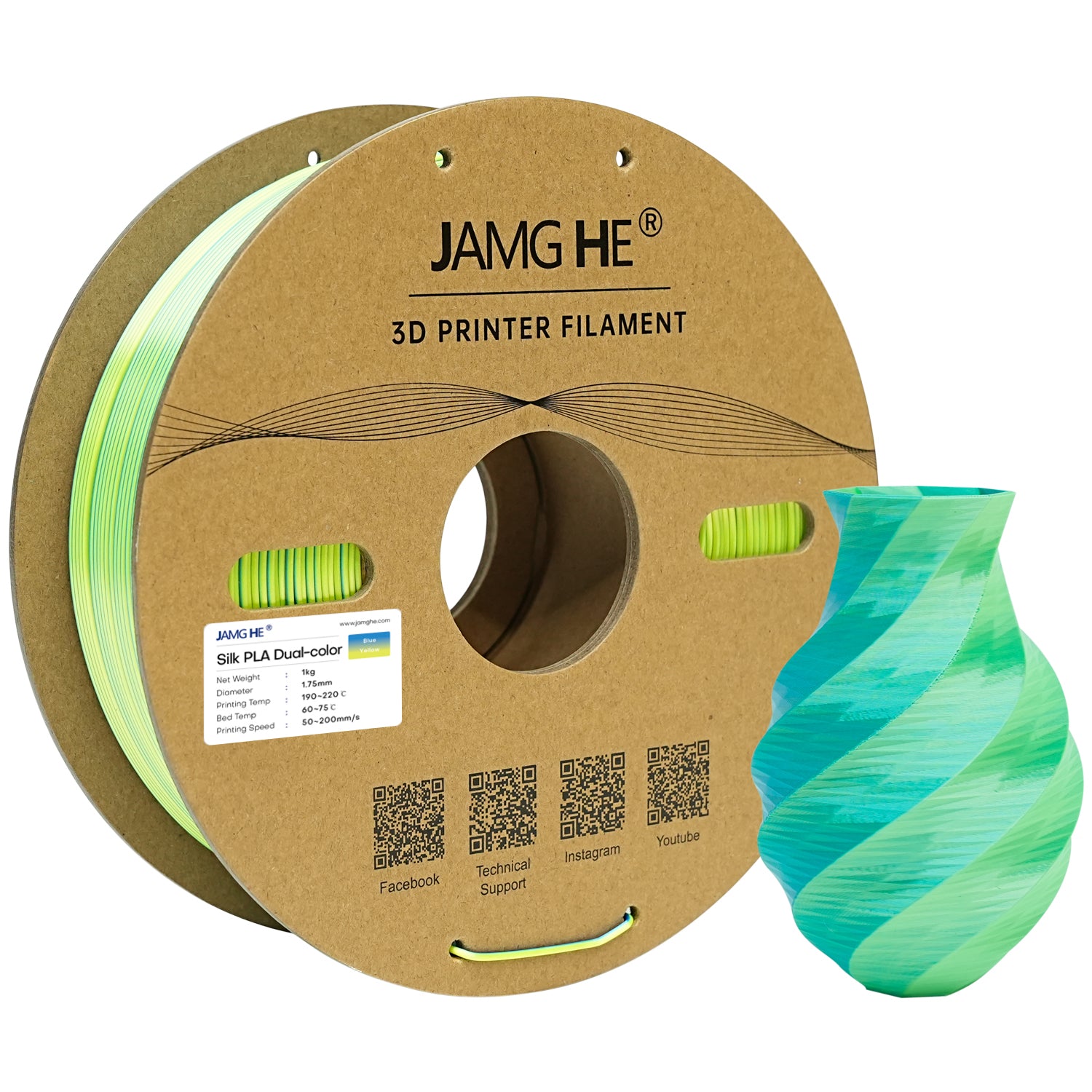 smooth 3d printing filament-Blue Yellow