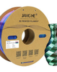 Tri-color Silk PLA Filament, 1.75mm filament_Purple Red Green