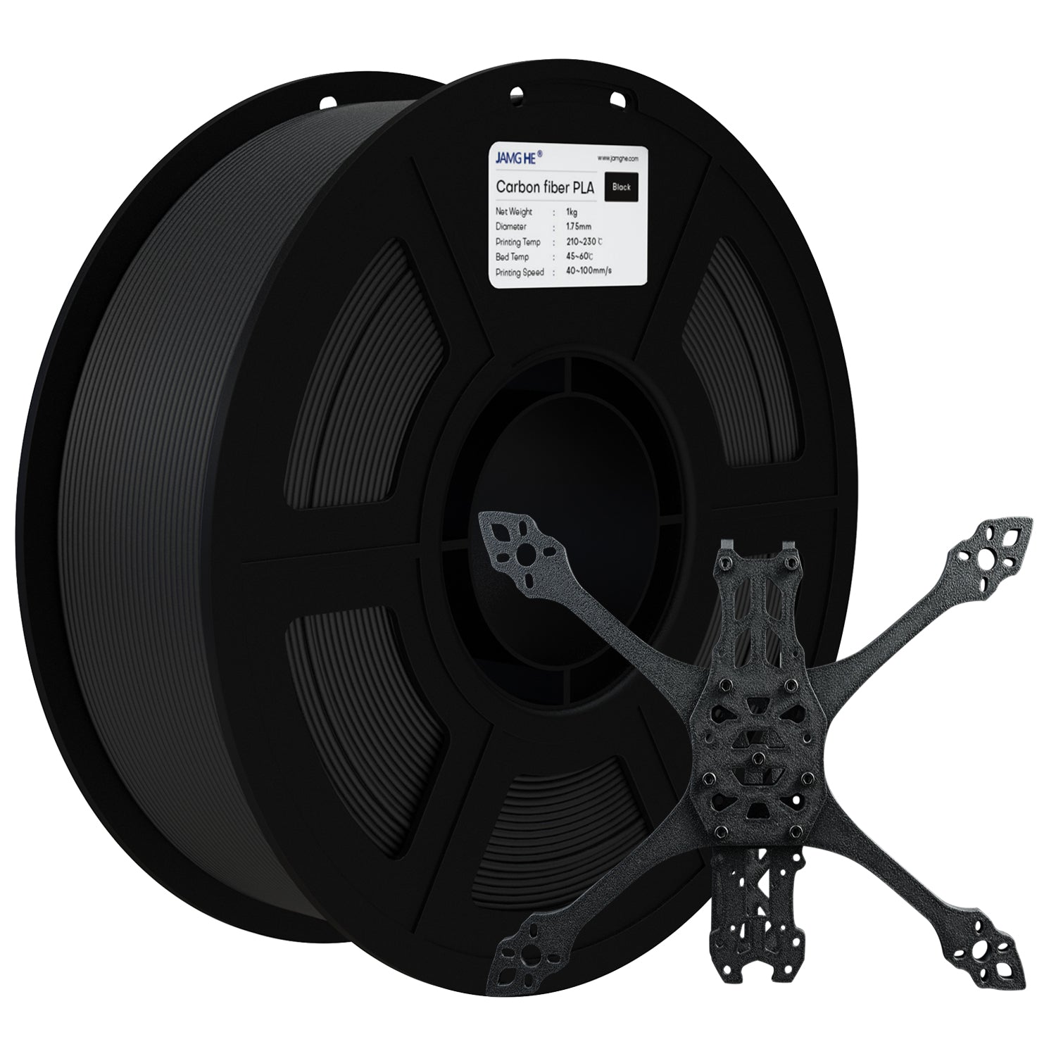 Jamghe Carbon Fiber PLA Filament - High-Strength Abrasion Resistant 3D Printing Material