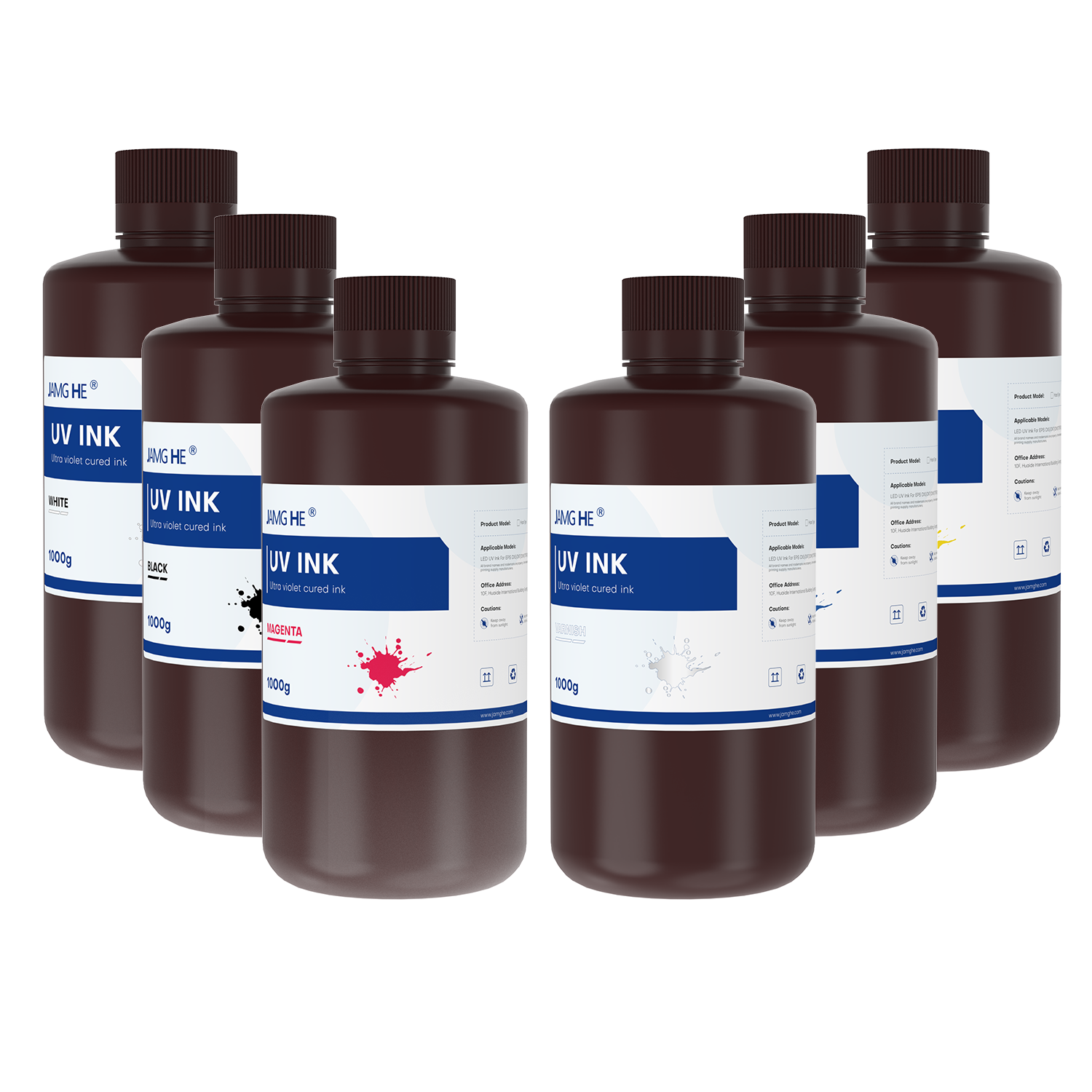Jamghe UV Ink for Digital Printing – High Adhesion, Instant Curing, Low Odor – Compatible with Epson/Roland/Mimaki Print Heads