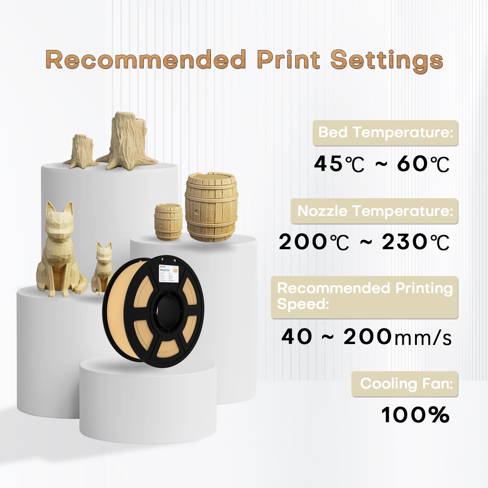 JAMG HE Wood PLA 3D Printer Filament