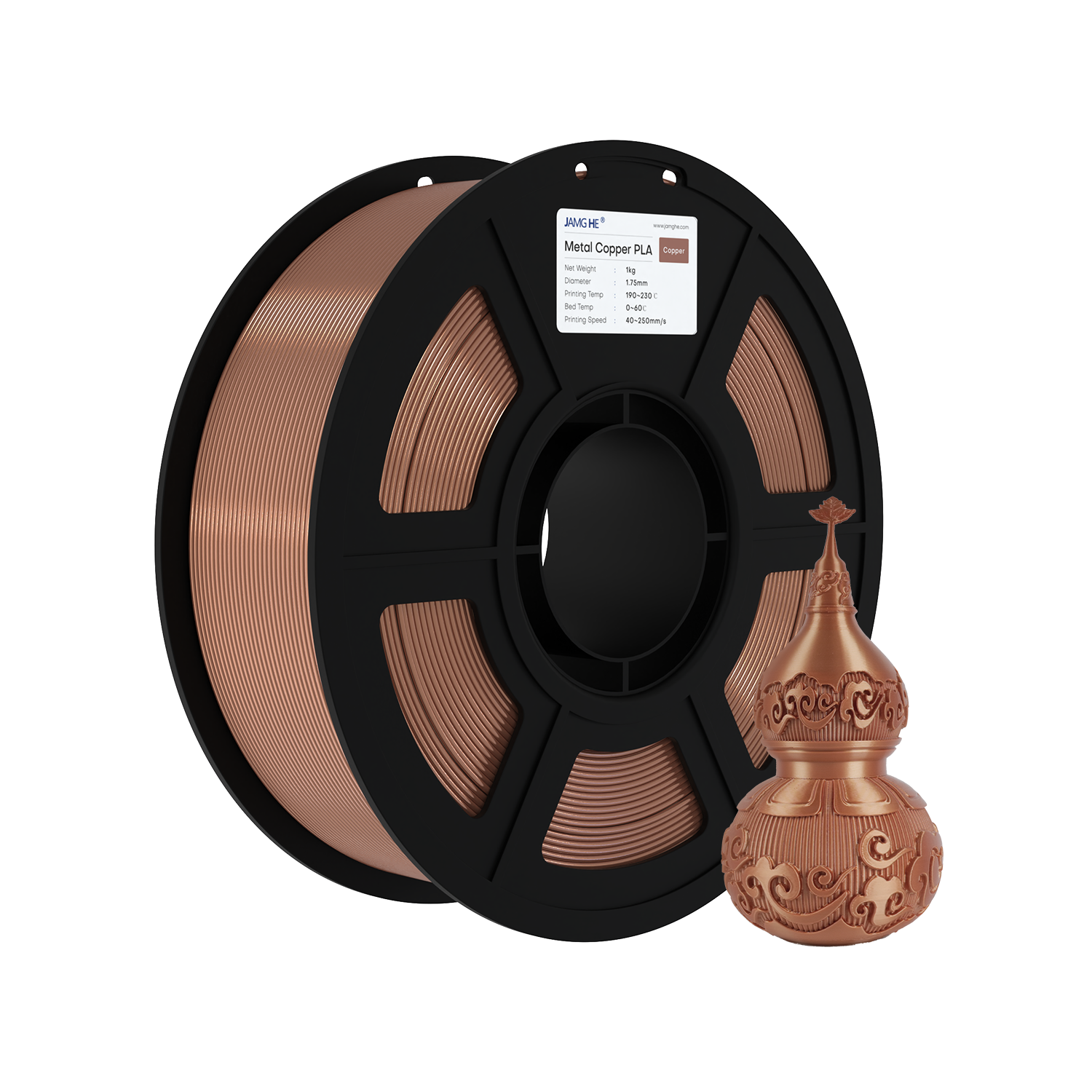 Jamghe Metal Copper PLA Filament 1.75mm 1kg