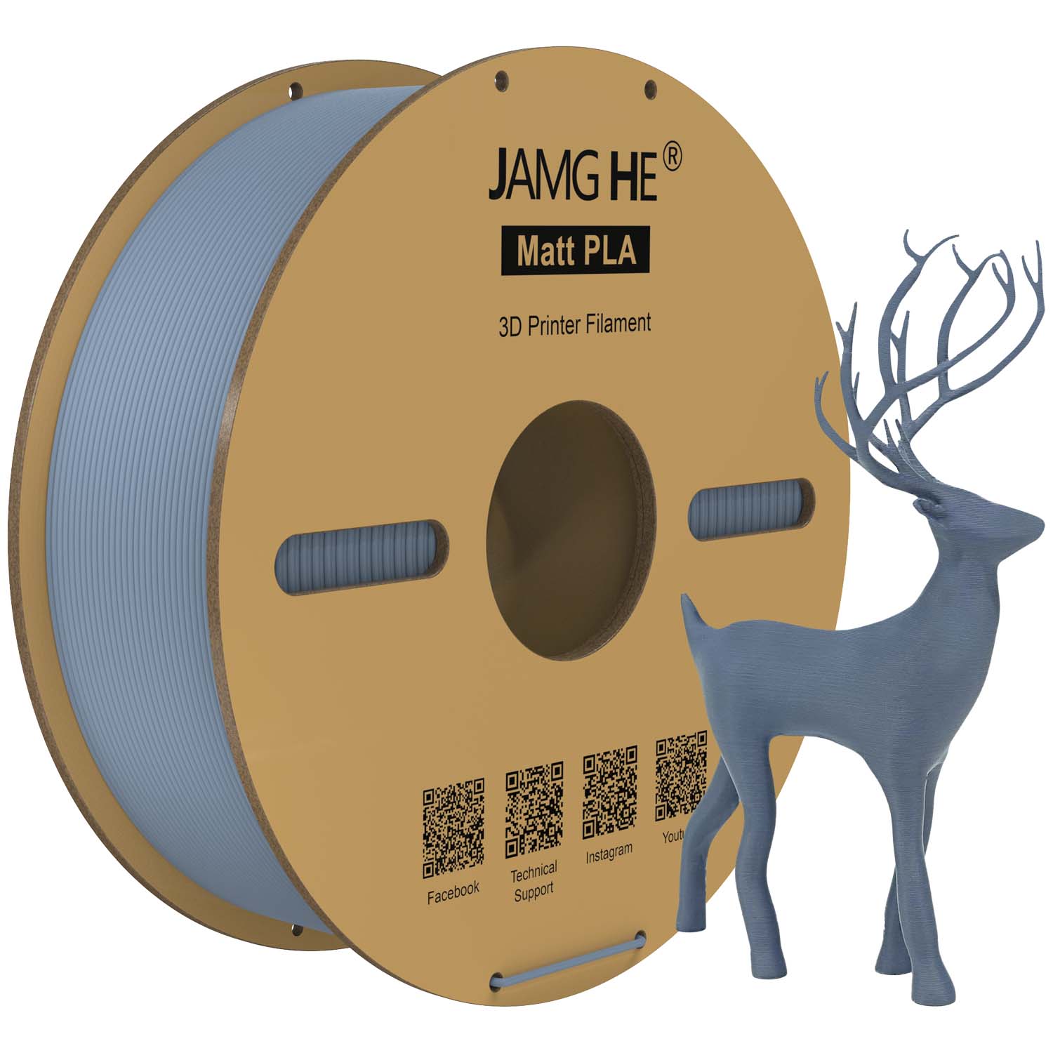 JAMGHE Ultra-Matte PLA 3D Printer Filament (1.75mm)-powder blue color