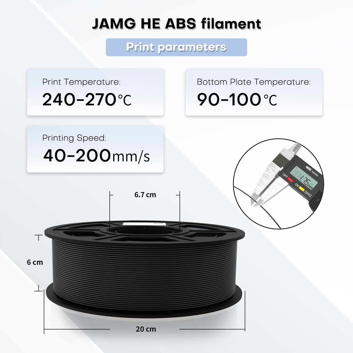 ABS filament 1.75mm printing parameters