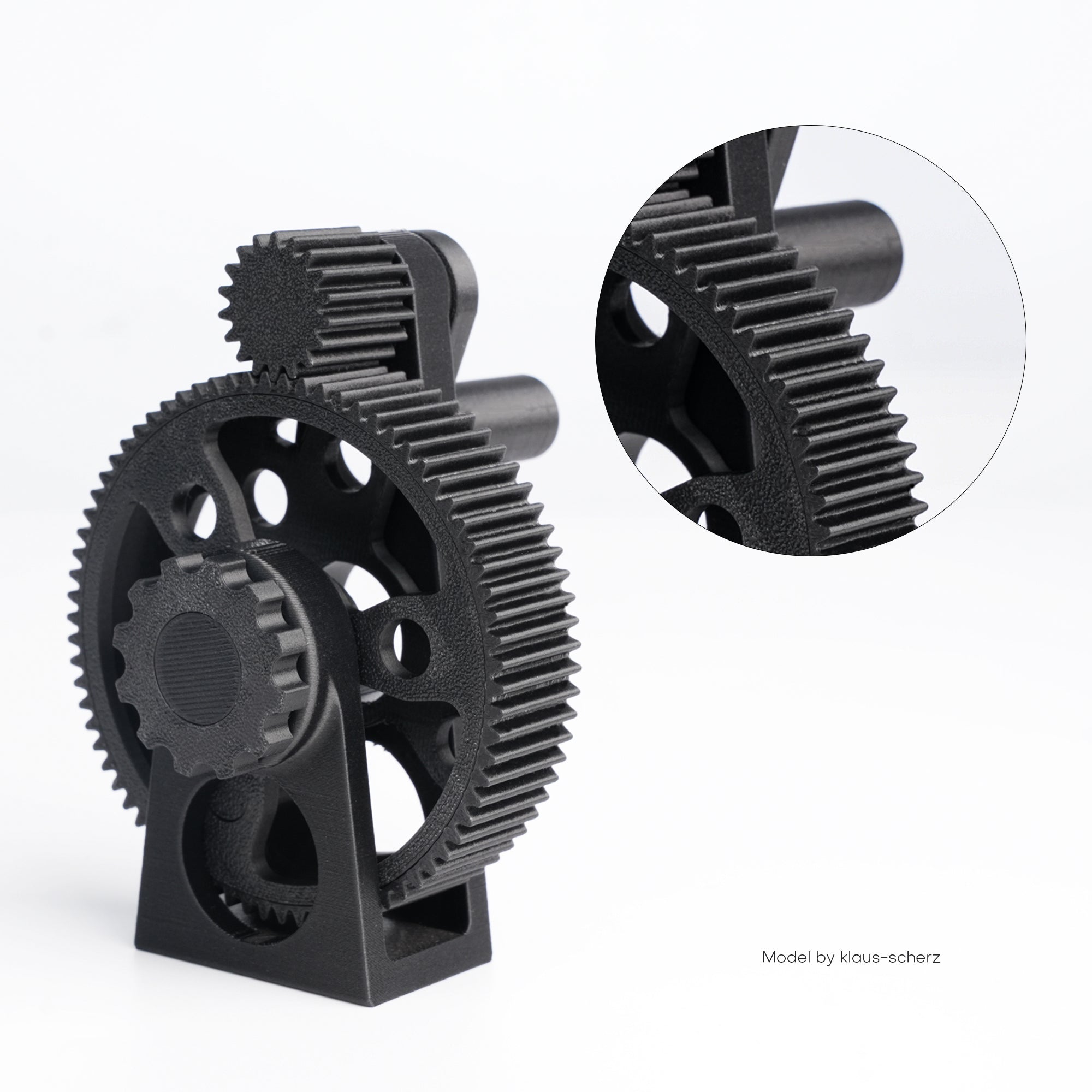  High-strength functional gear prototype 3D printed with Jamghe CF-PLA filament