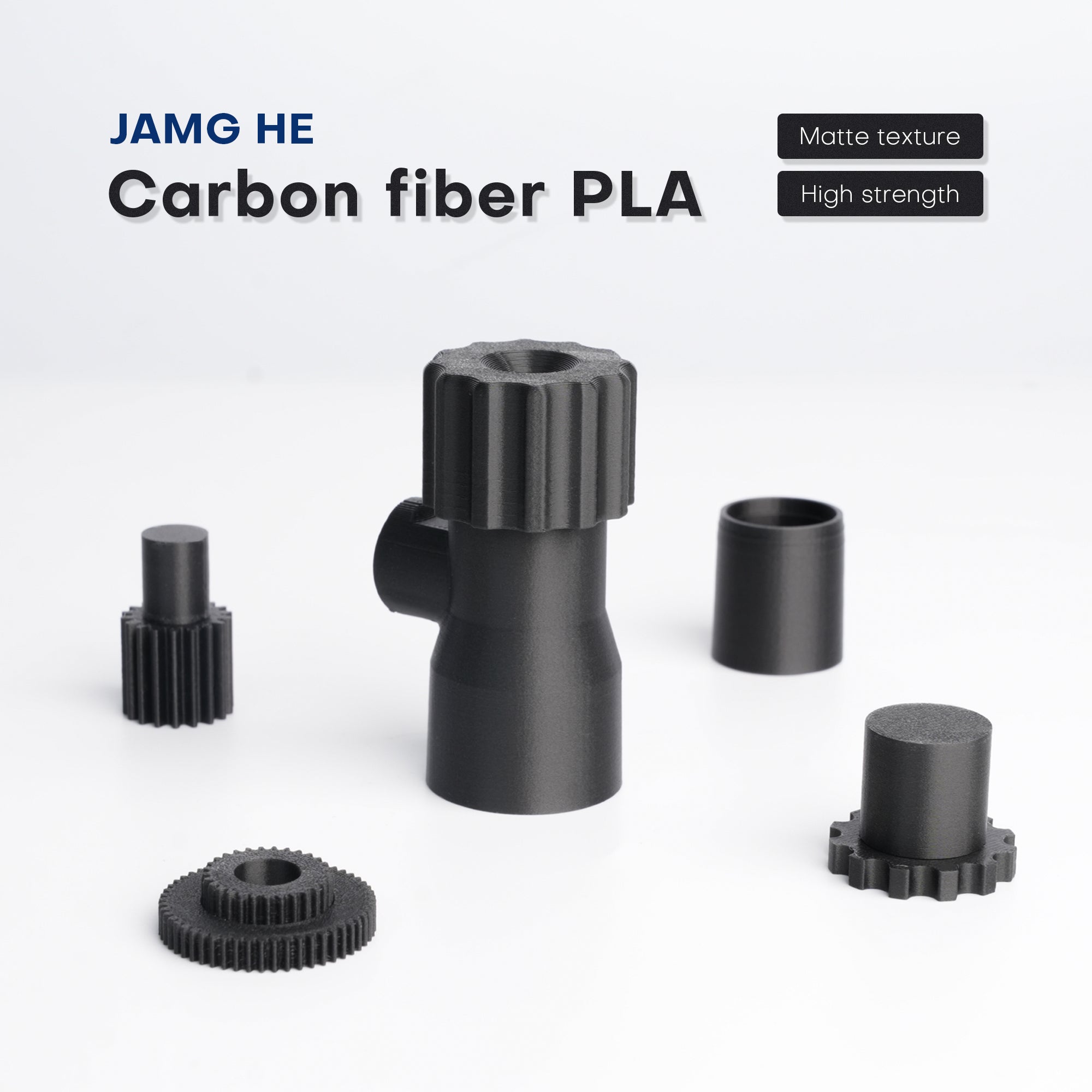 High-strength functional gear prototype 3D printed with Jamghe CF-PLA filament
