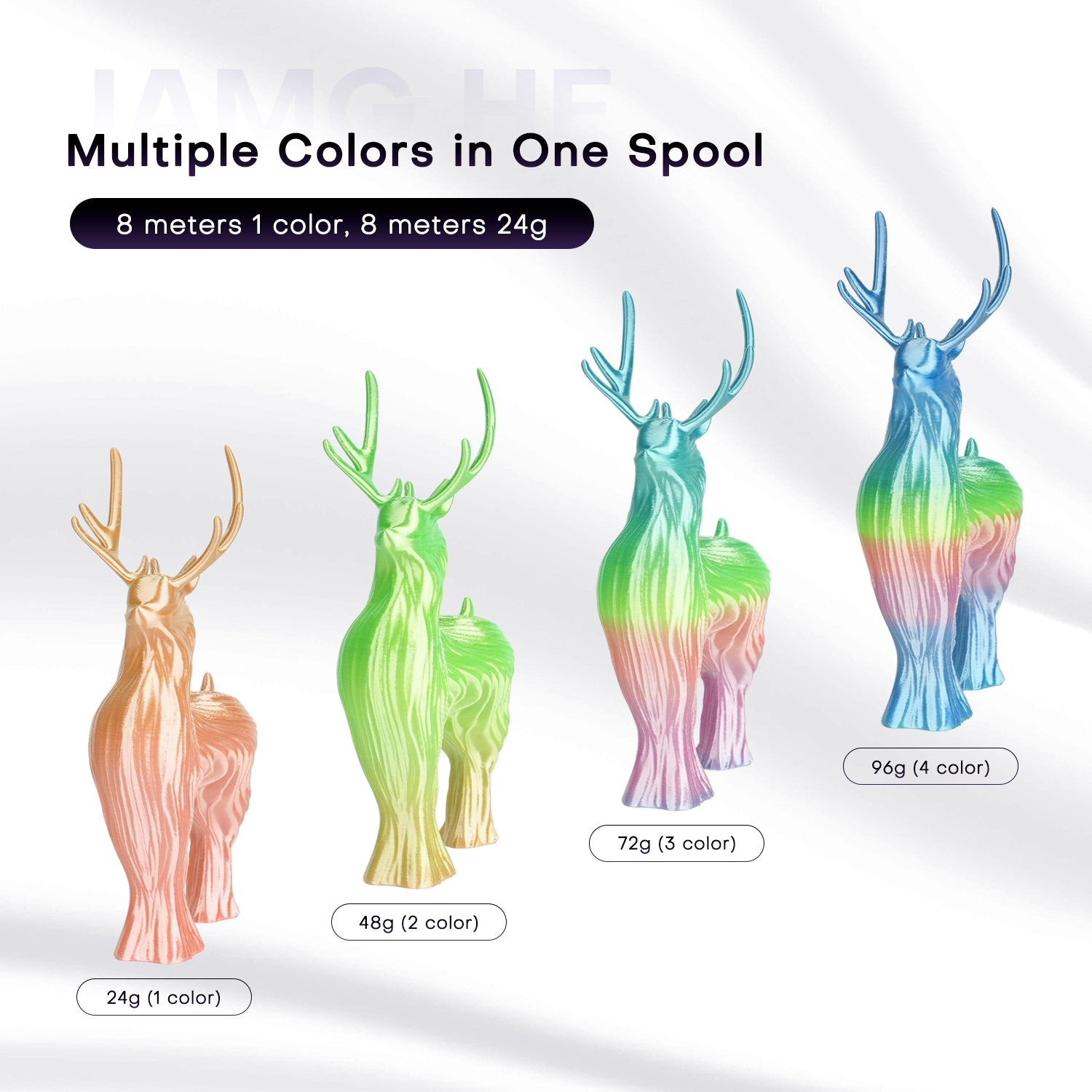 Silk /Matt  Rainbow Filament 3D Printer Filament 1KG