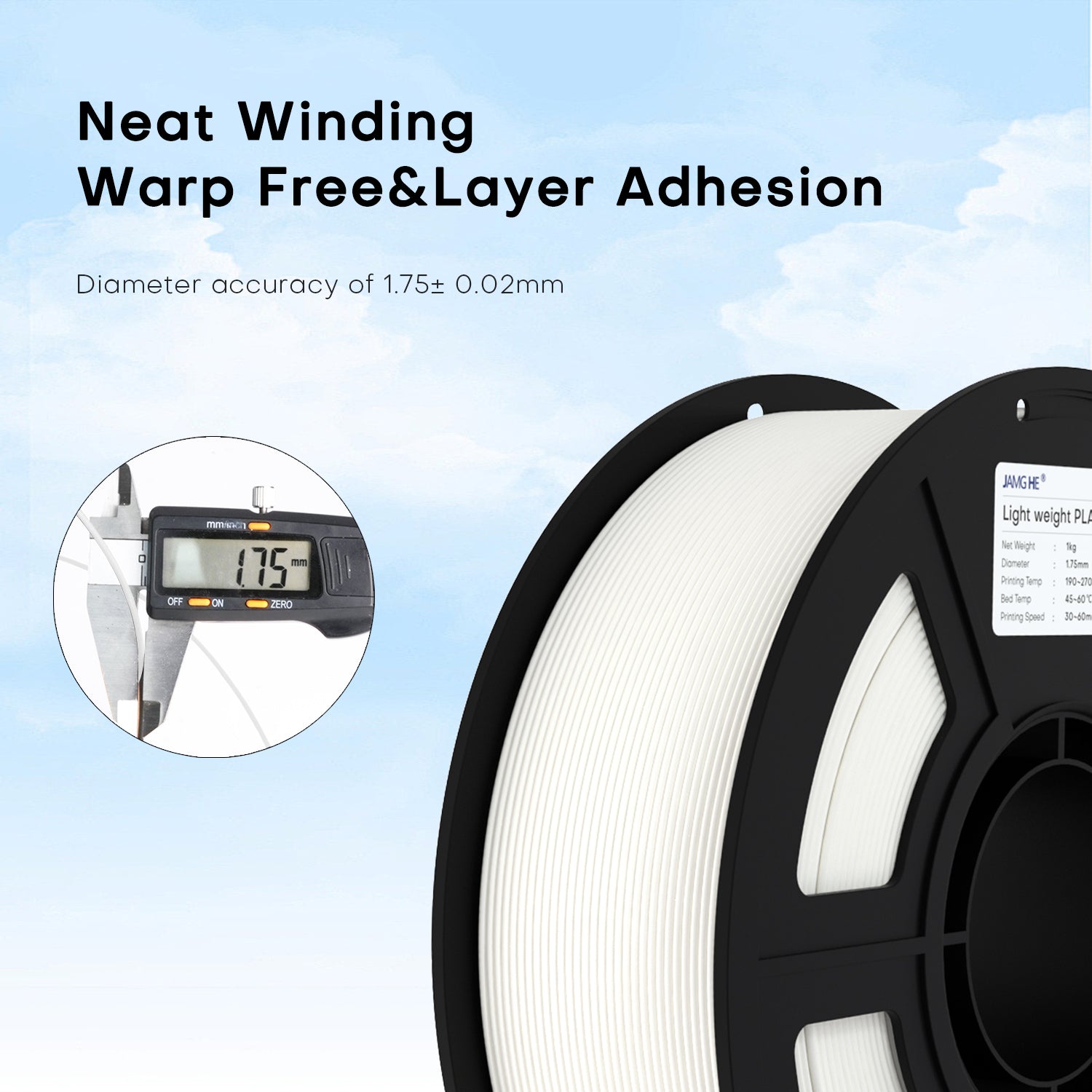 JAMG HE Light Weight 1.75mm 3D Printer Filament