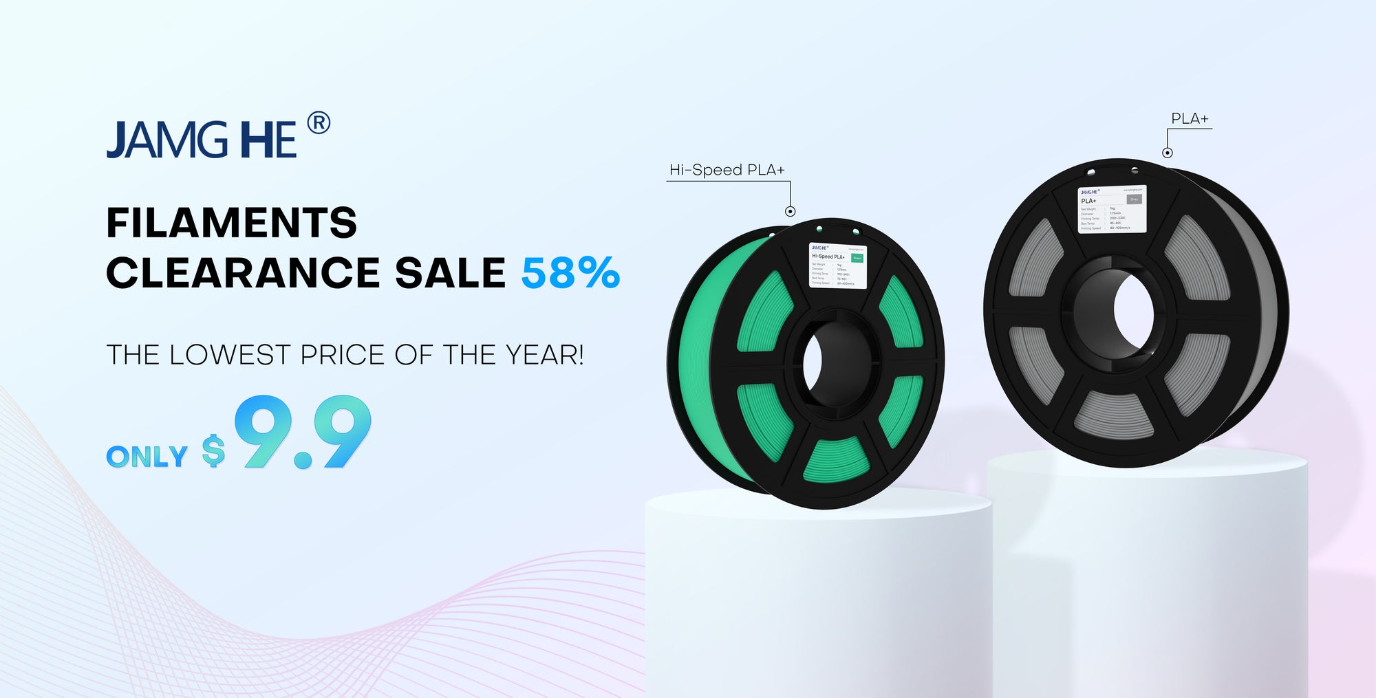 JAMG HE PLA Plus Filament  Clearance Sale