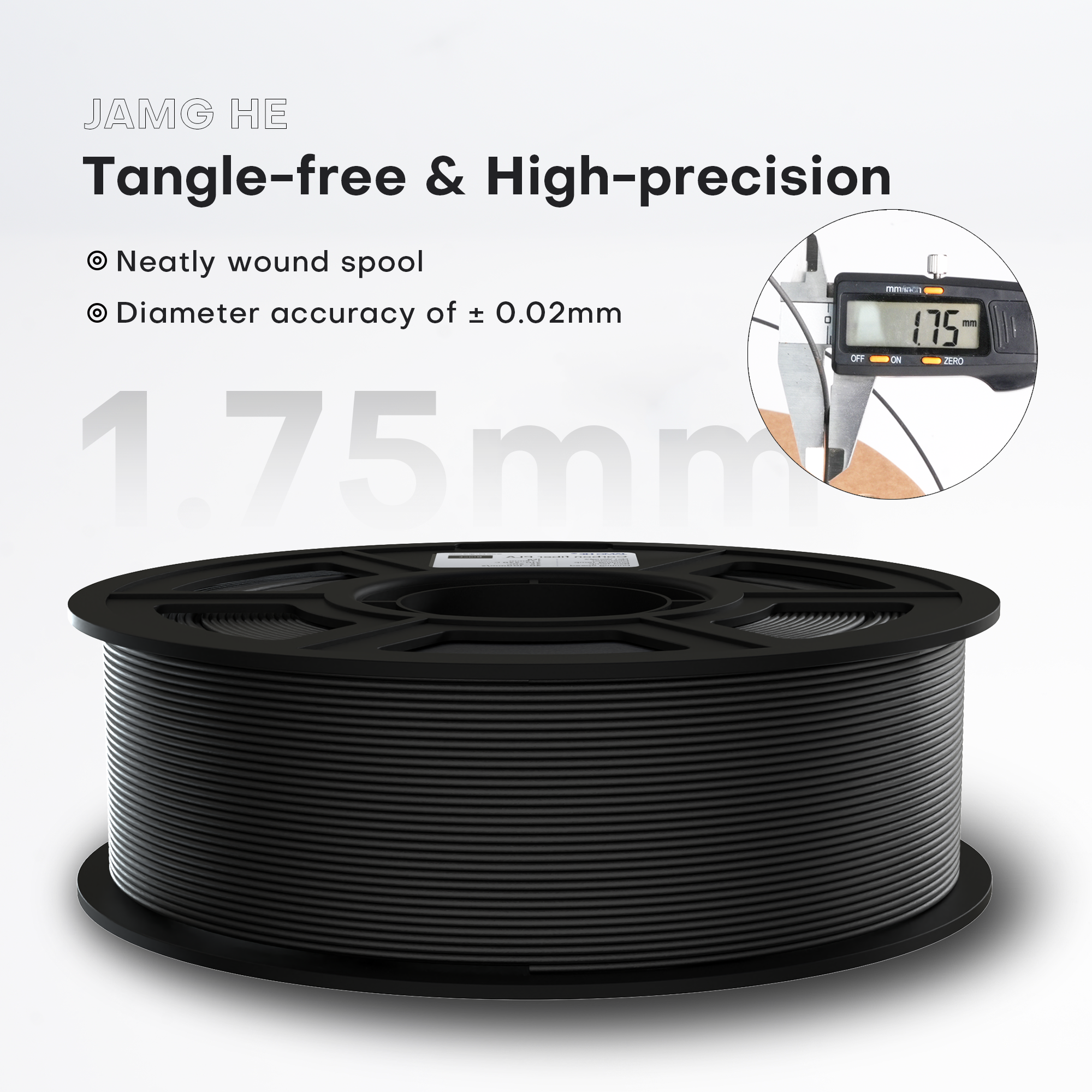 Jamghe Carbon Fiber PLA Filament - High-Strength Abrasion Resistant 3D Printing Material