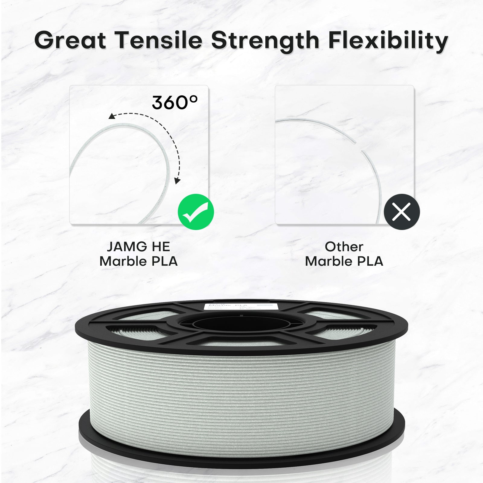 Marble PLA Filament 1.75mm Realistic Stone Effect 3D Printing